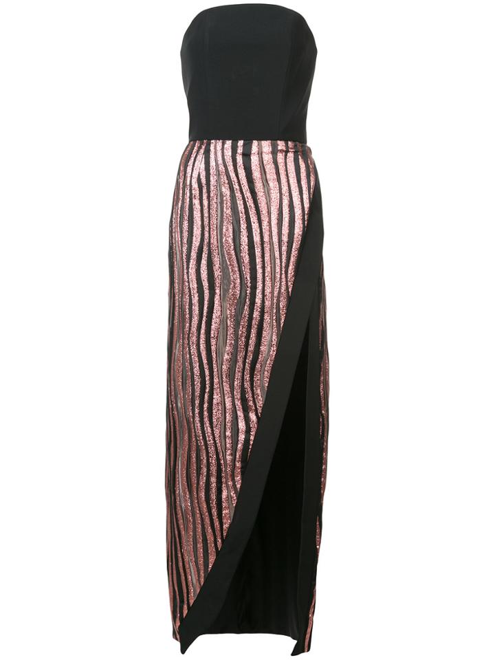 Christian Siriano Panelled Strapless Dress - Pink & Purple