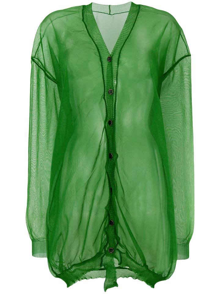 Uma Wang Sheer Buttoned Cardigan - Green