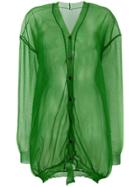 Uma Wang Sheer Buttoned Cardigan - Green