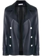 Inès & Maréchal Double Breasted Leather Jacket - Black