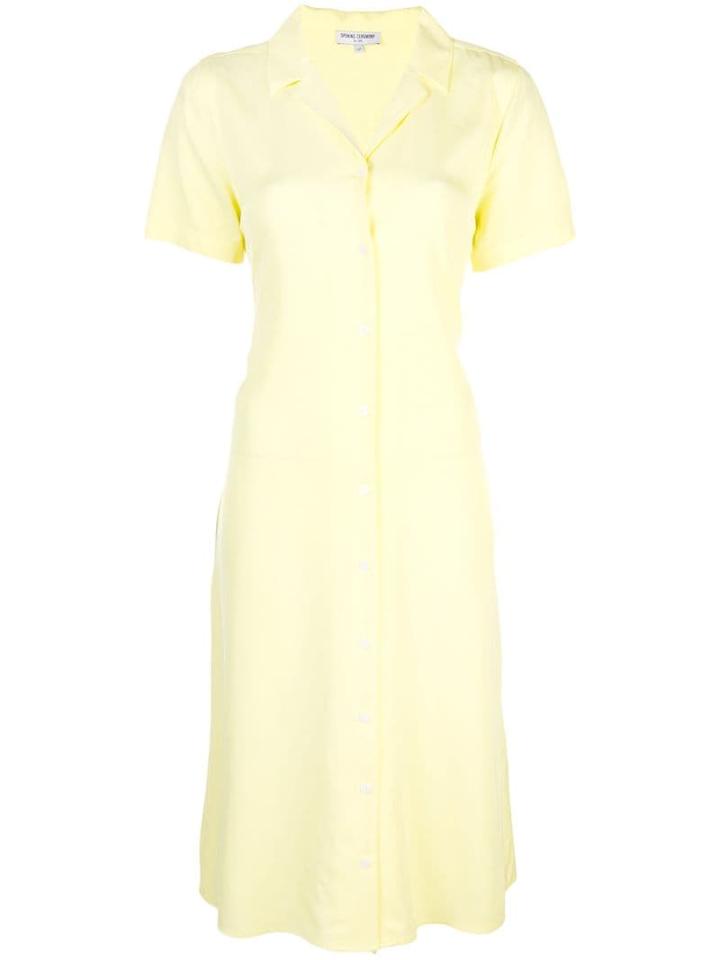 Opening Ceremony Lace-up Back Shirt Dress - Yellow