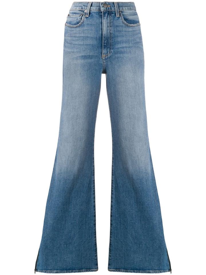 Alice+olivia Wide Leg Side-zip Jeans - Blue