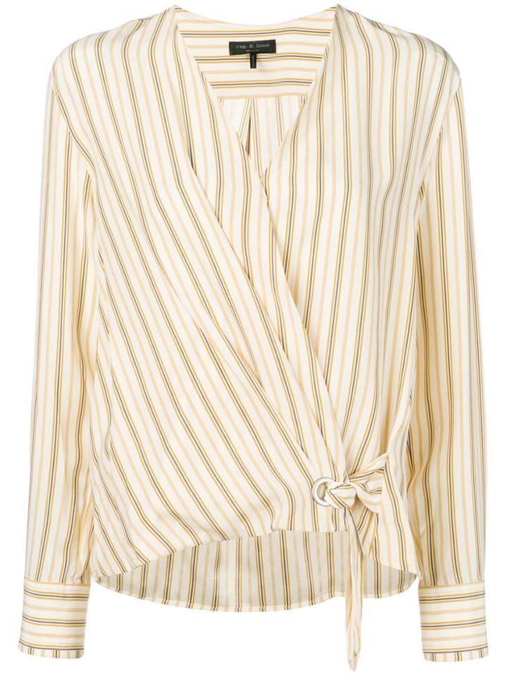 Rag & Bone Felix Wrap Blouse - Neutrals