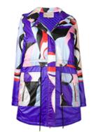 Emilio Pucci Vallauris Print Panelled Coat - Purple