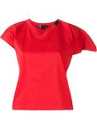 Y-3 Asymmetric Sleeves T-shirt, Women's, Size: M, Red, Cotton