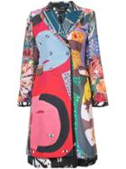 Comme Des Garçons Cut-out Back Printed Coat - Multicolour