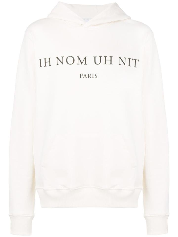 Ih Nom Uh Nit Logo Print Hoodie - White