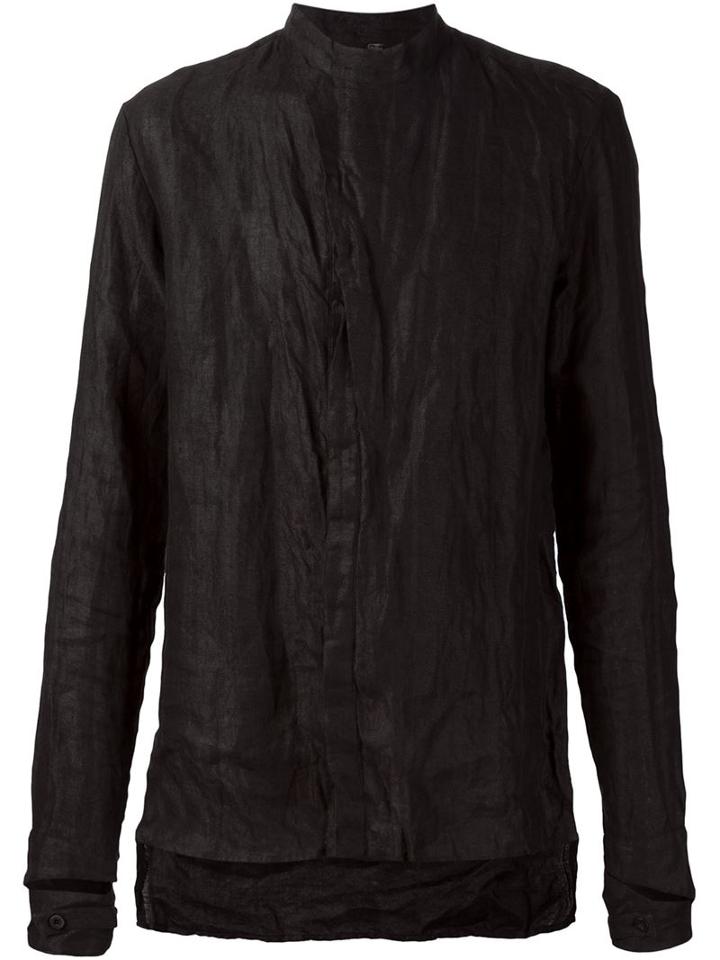 Barbara I Gongini Band Collar Creased Shirt