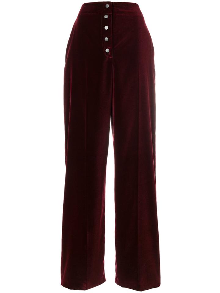 Stella Mccartney Velvet Wide-leg Trousers - Red
