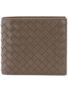 Bottega Veneta Steel Intrecciato Bi-fold Wallet - Grey