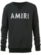 Amiri - Distressed Sweatshirt - Men - Cotton - S, Black, Cotton