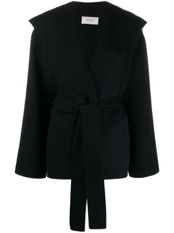 Pringle Of Scotland Oversized Collar Hooded Jacket - Black