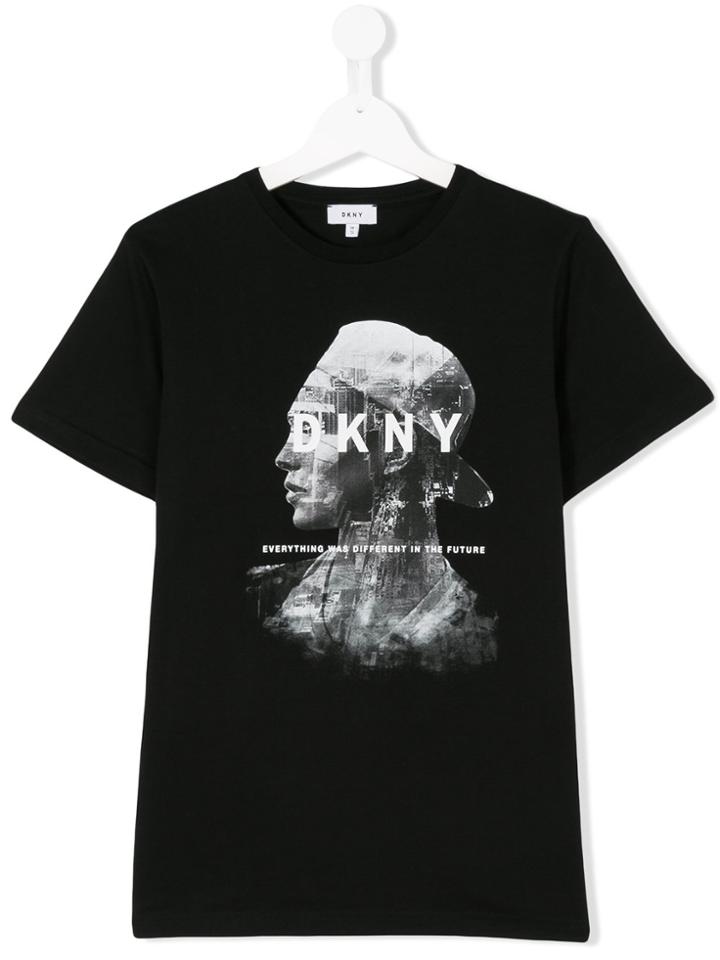 Dkny Kids Graphic Print T-shirt - Black
