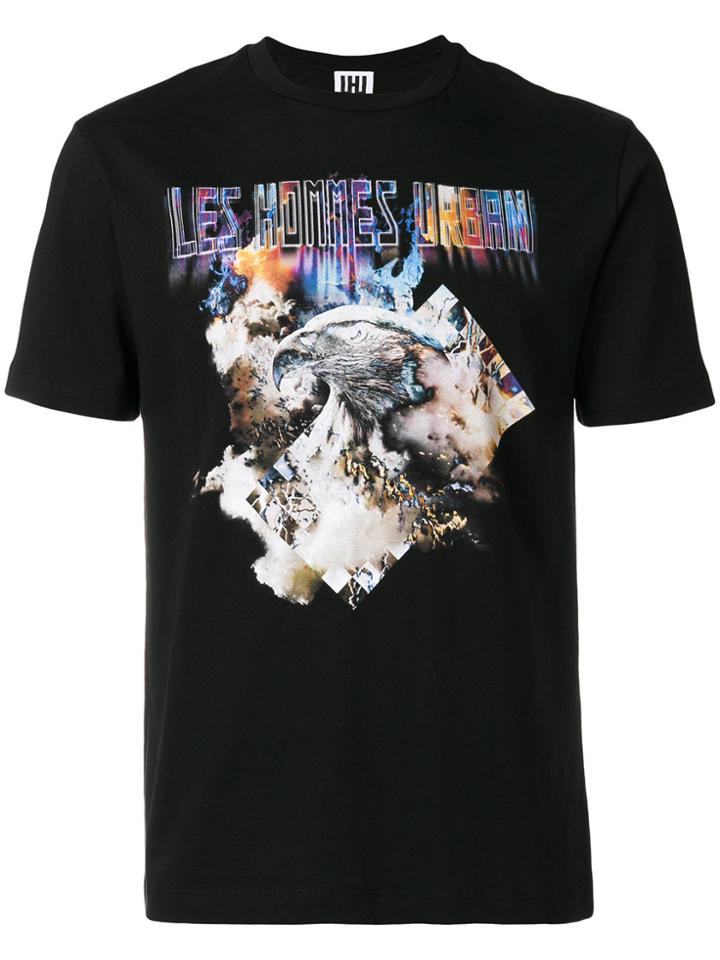 Les Hommes Urban Logo Print T-shirt - Black