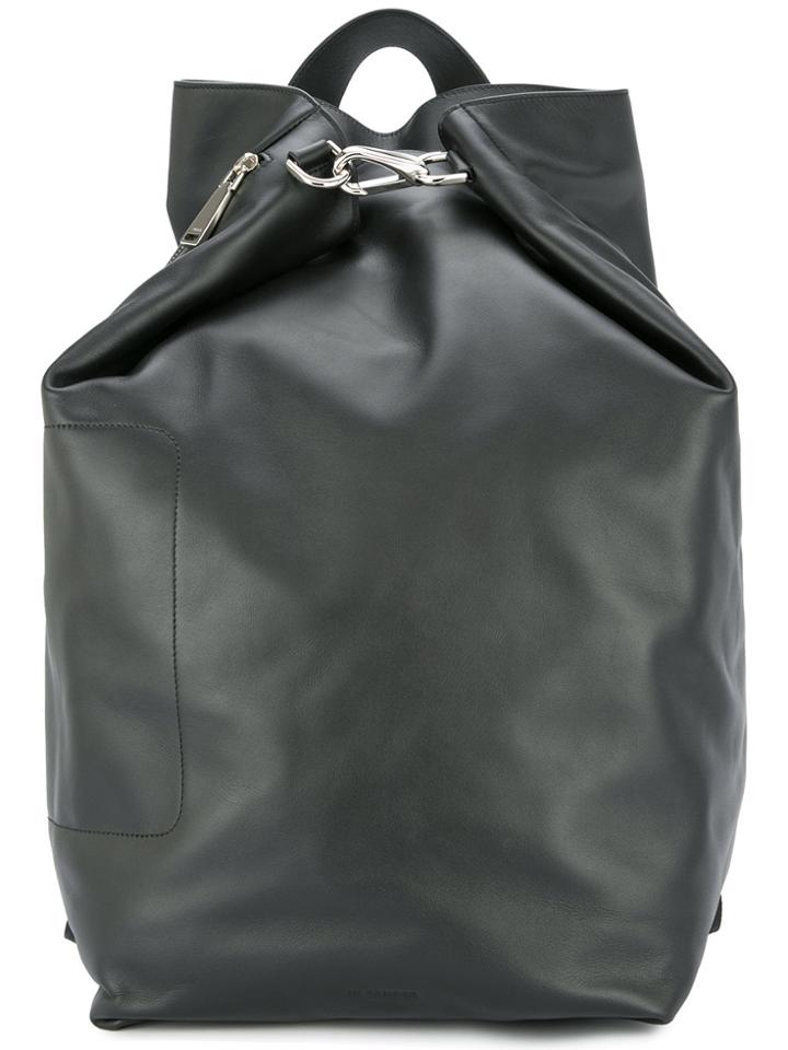 Jil Sander Clip Fasten Backpack - Black