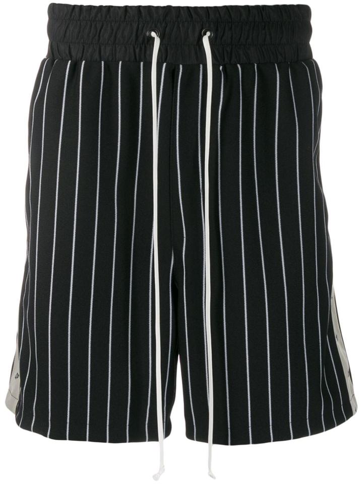 Daniel Patrick Striped Track Shorts - Black
