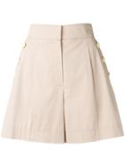 Escada Sport High Rise Flared Shorts - Neutrals
