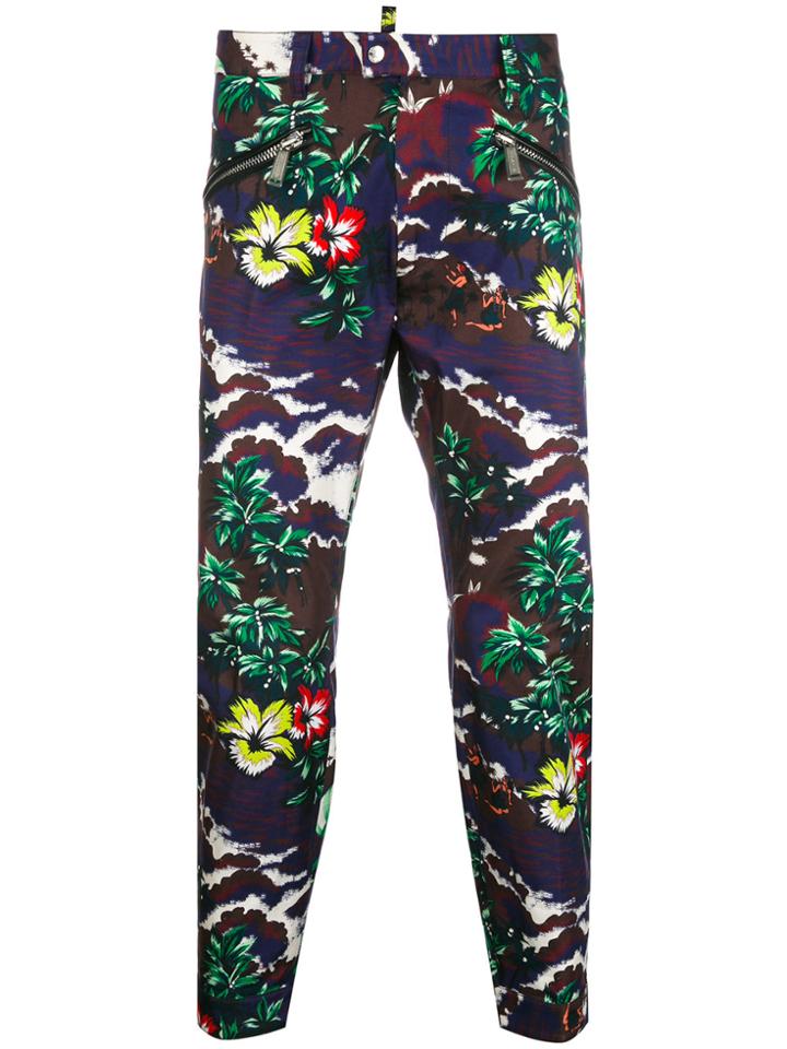 Dsquared2 Hawaiian Print Trousers - Multicolour