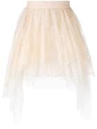 Philosophy Di Lorenzo Serafini Layered Tulle Skirt, Women's, Size: 42, Nude/neutrals, Polyamide/polyester