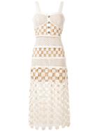 Self-portrait Crochet Midi Dress - Neutrals