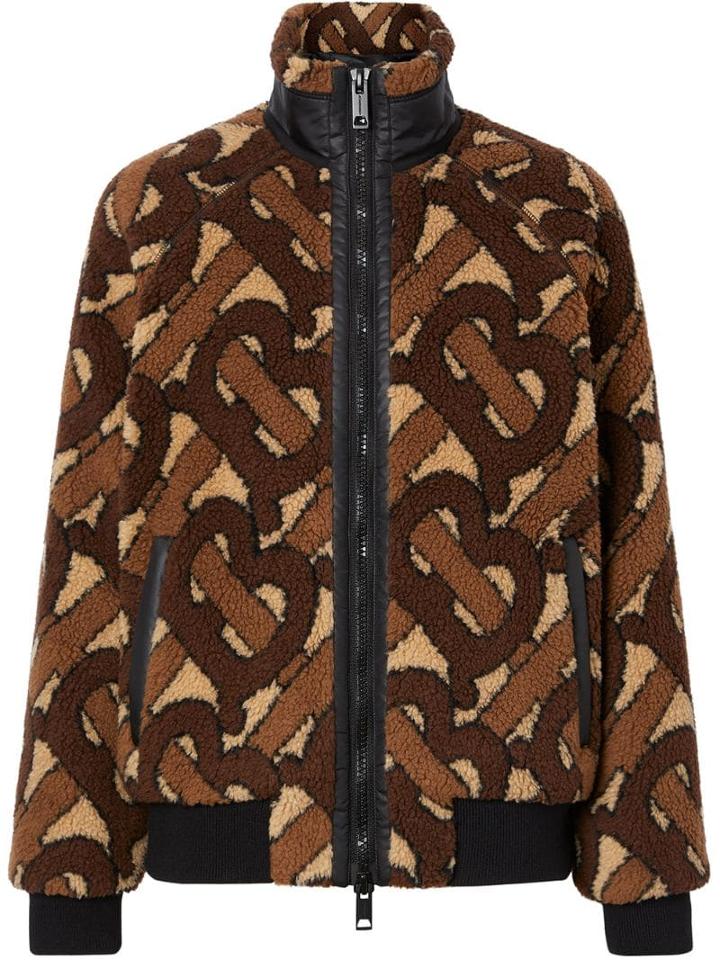 Burberry Monogram Fleece Jacquard Jacket - Brown