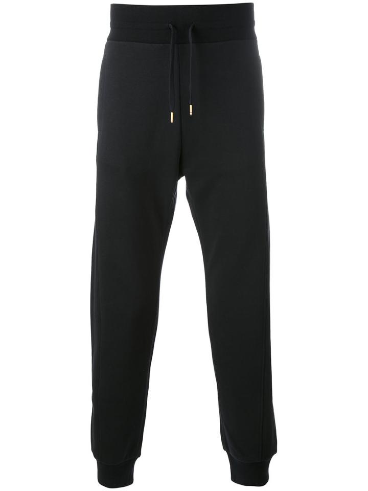 Moncler Gamme Bleu Diagonal Band Jogging Pants, Men's, Size: Medium, Black, Cotton