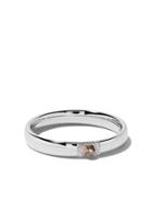 De Beers 18kt White Gold Talisman You & Me Diamond 3mm Band -