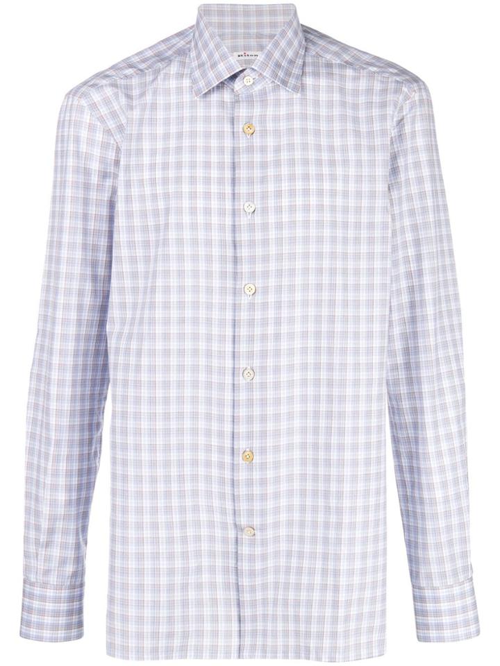 Kiton Plaid Button Shirt - Blue