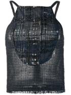 Chanel Vintage 2006's Knitted Checked Blouse - Blue