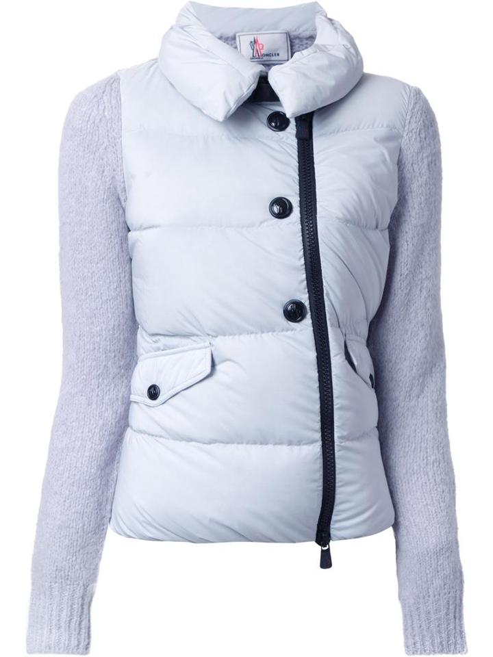 Moncler Grenoble Knit Sleeve Puffer Jacket, Women's, Size: Xs, Grey, Nylon/polyester