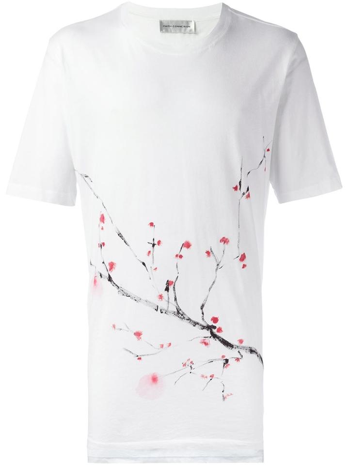 Faith Connexion Sakura Tree Print T-shirt, Men's, Size: Xs, White, Cotton