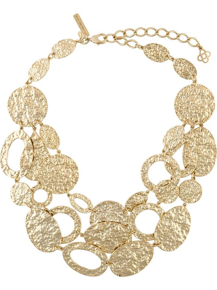 Oscar De La Renta Hammered Disc Necklace, Women's
