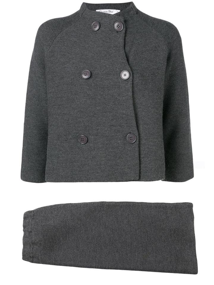 Christian Dior Vintage 1990's Slim Skirt Suit - Grey