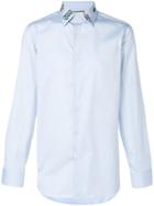 Gucci Embroidered Collar Shirt - Blue