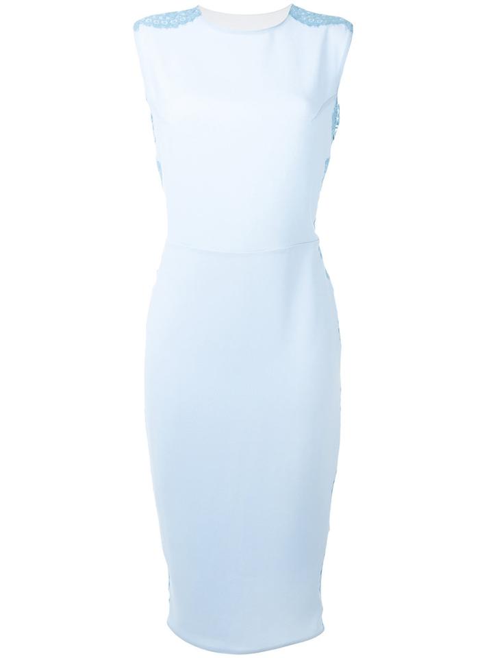 Rhea Costa - Backless Lace Trim Dress - Women - Cotton/viscose - 46, Blue, Cotton/viscose