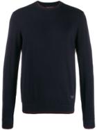 Emporio Armani Relaxed-fit Two-tone Jumper - Blue