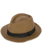 Diesel - Woven Fedora - Unisex - Paper/polyester - 56, Brown, Paper/polyester