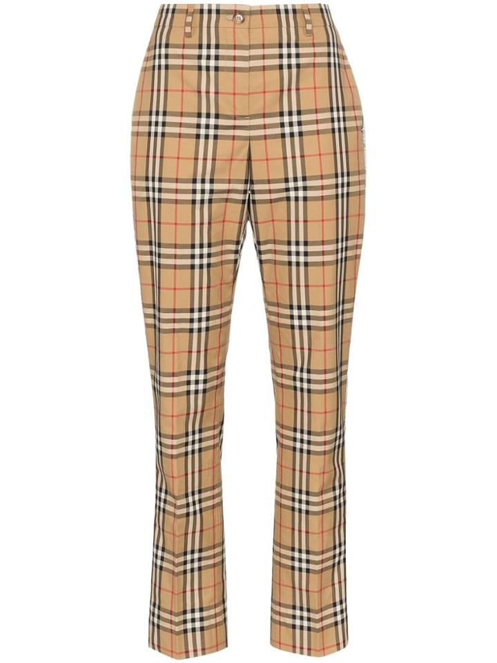 Burberry Dana Vintage Check Straight-leg Trousers - Neutrals