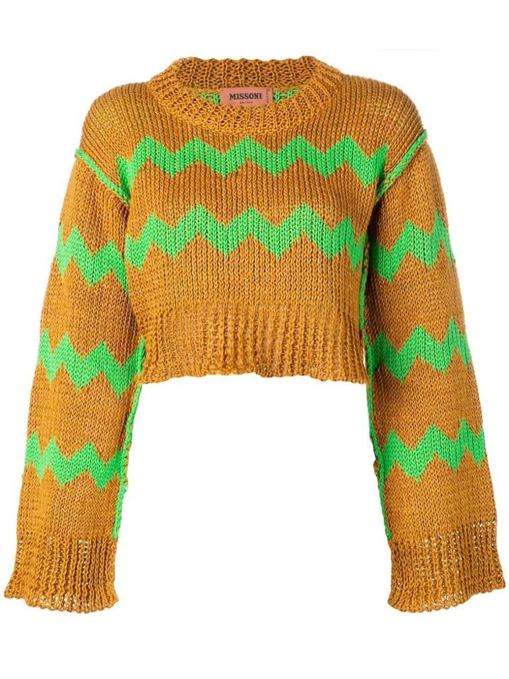 Missoni Zig-zag Embroidered Sweater - Orange