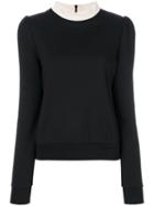Philosophy Di Lorenzo Serafini - Contrast Neck Sweatshirt - Women - Cotton/polyurethane - M, Black, Cotton/polyurethane