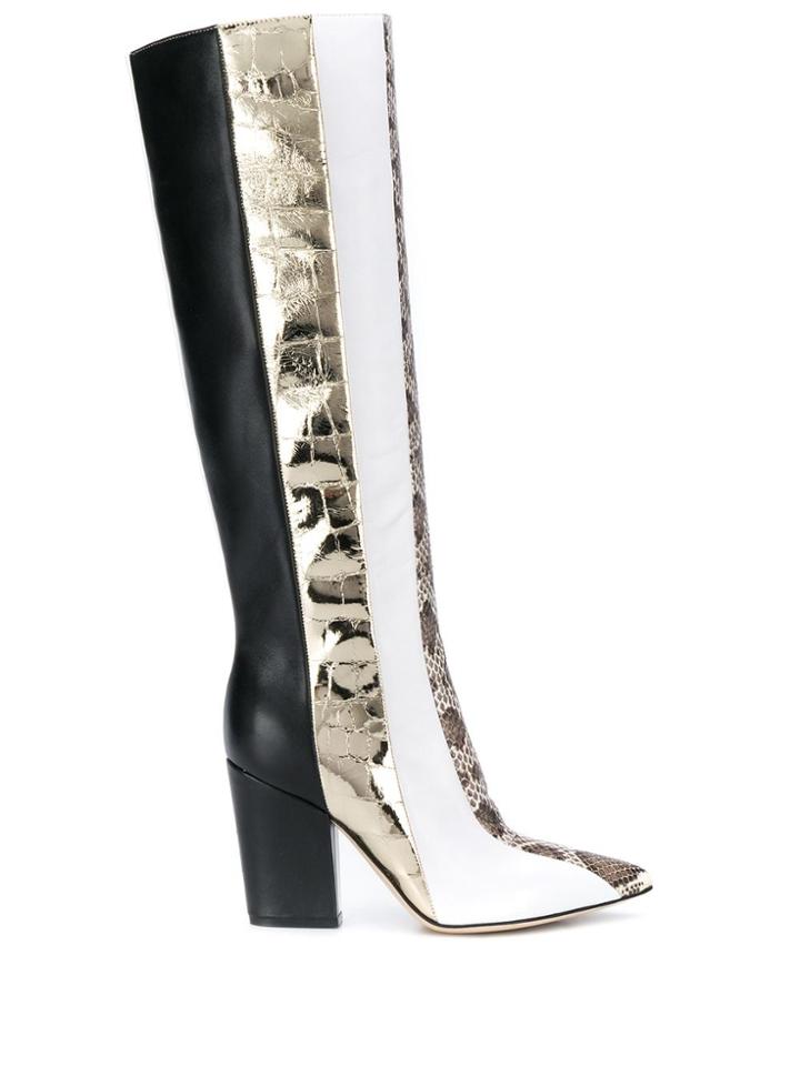 Sergio Rossi Color-block Knee-high Boots - White