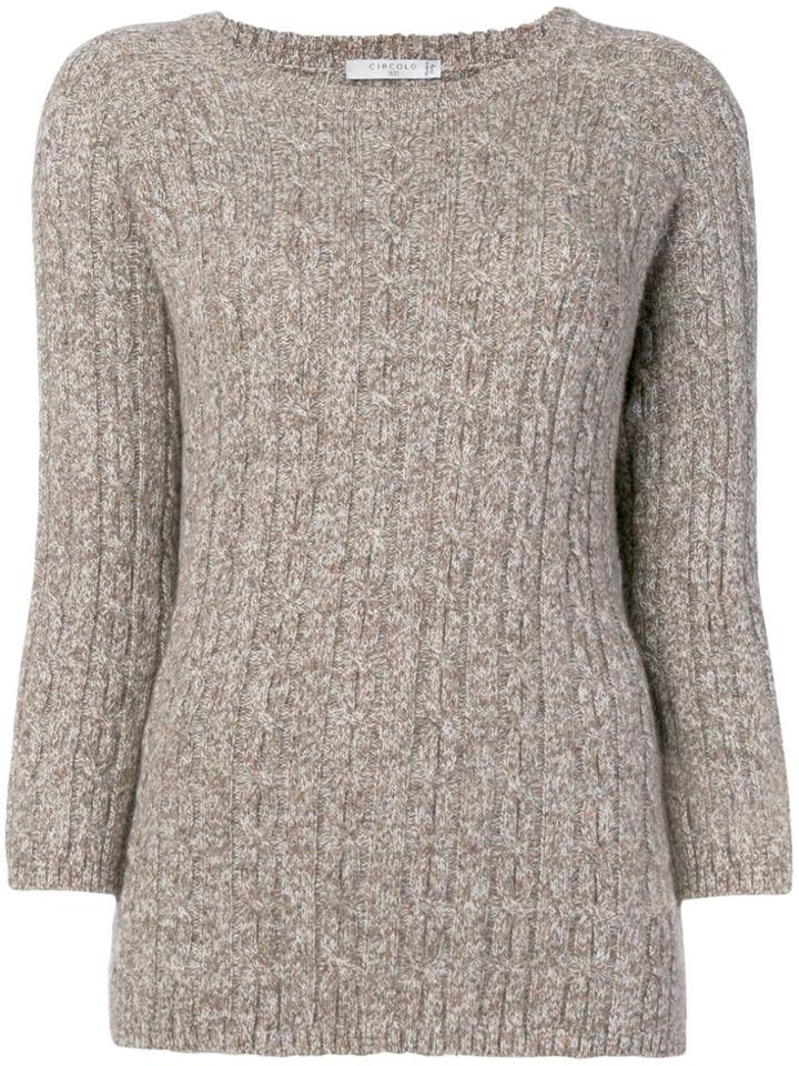 Circolo 1901 Long-sleeve Fitted Sweater - Brown