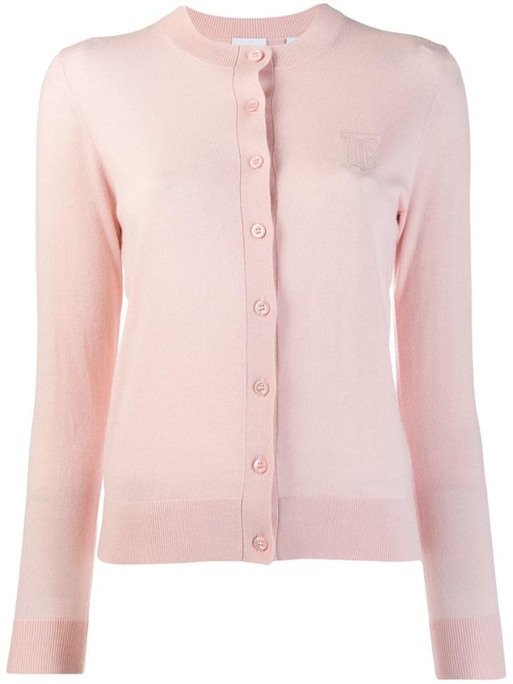 Burberry Embroidered Chest Logo Cardigan - Pink