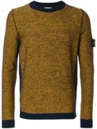 Stone Island Melange Crew Neck Sweater - Yellow & Orange