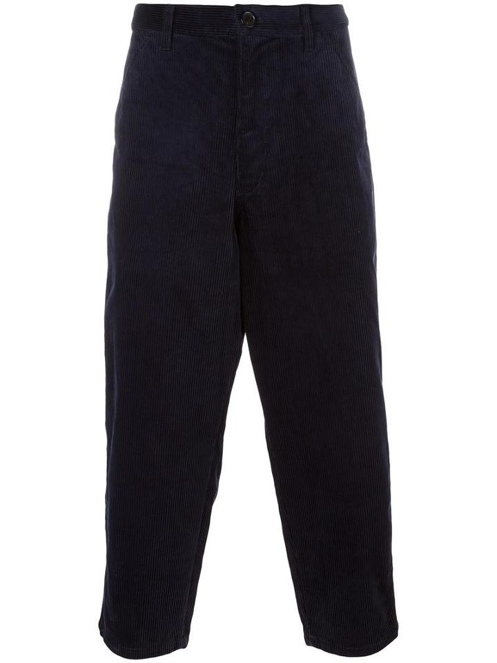 Comme Des Garçons Shirt Cropped Trousers, Men's, Size: Small, Blue, Cotton