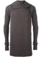 Rick Owens Hooded Cardigan, Men's, Size: Large, Brown, Virgin Wool
