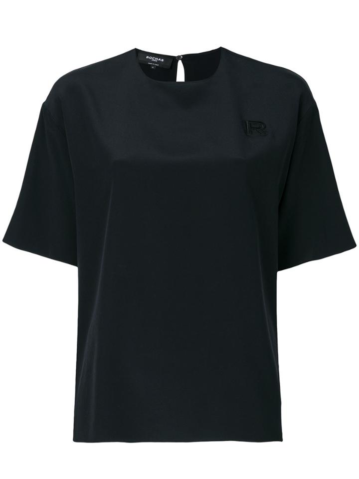 Rochas Embroidered Initial Blouse - Black