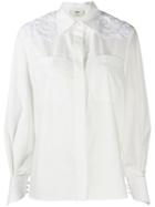 Fendi Embroidered Shoulder Shirt - White