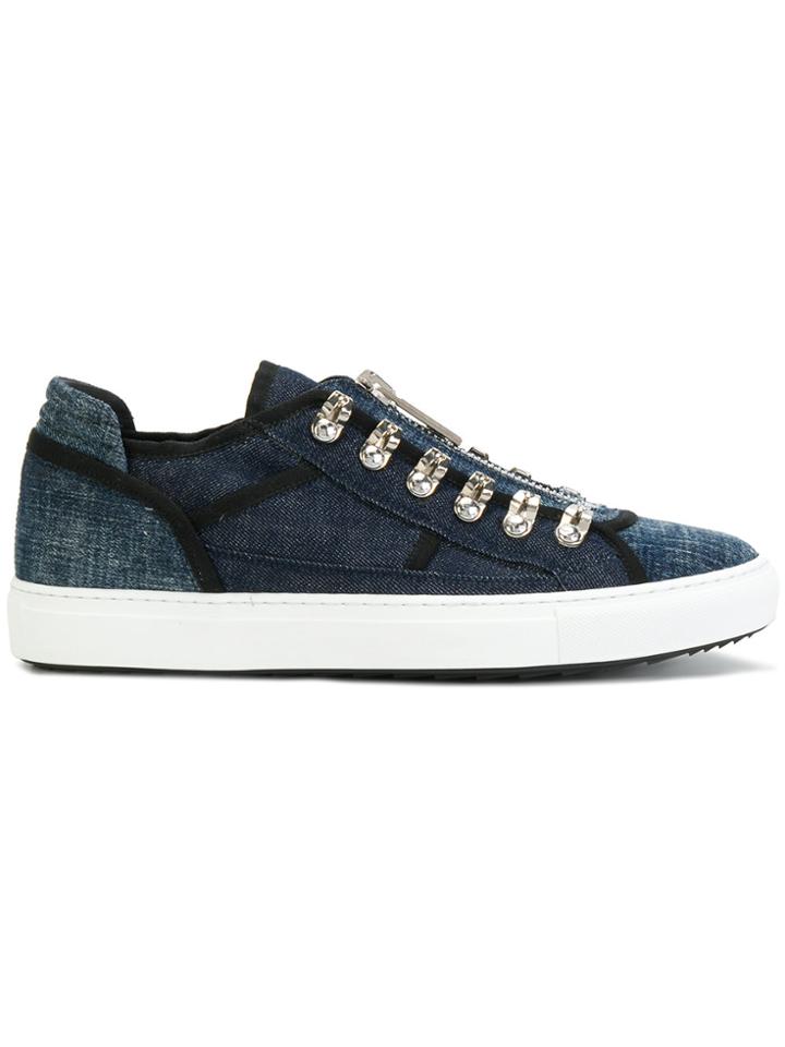 Dsquared2 Denim Zip Sneakers - Blue