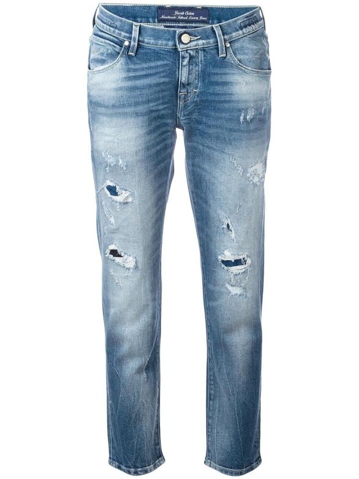 Jacob Cohen Distressed Jeans, Women's, Size: 28, Blue, Cotton/spandex/elastane